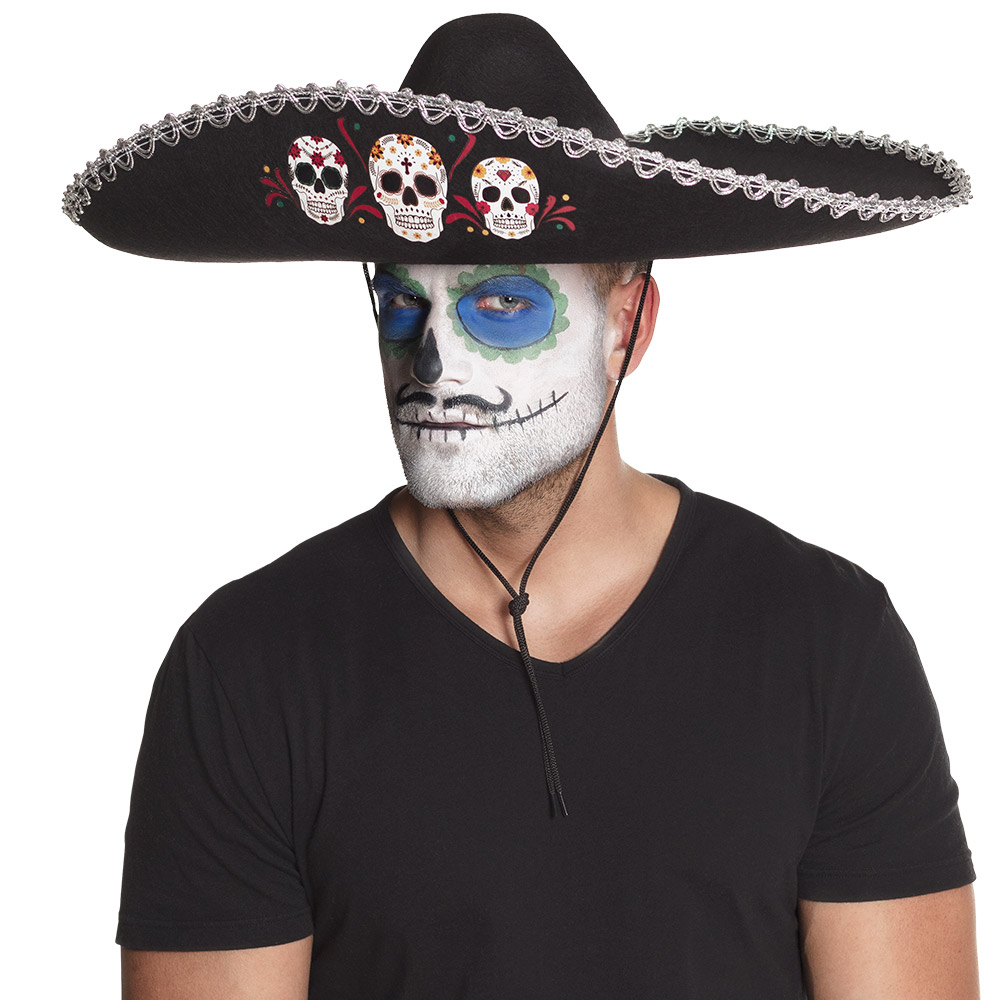 Sombrero dia de Muertos - Willaert, verkleedkledij, fantasiekledij, halloween, happy halloween, creepy, 31 oktober, voodoo, spook, zombie